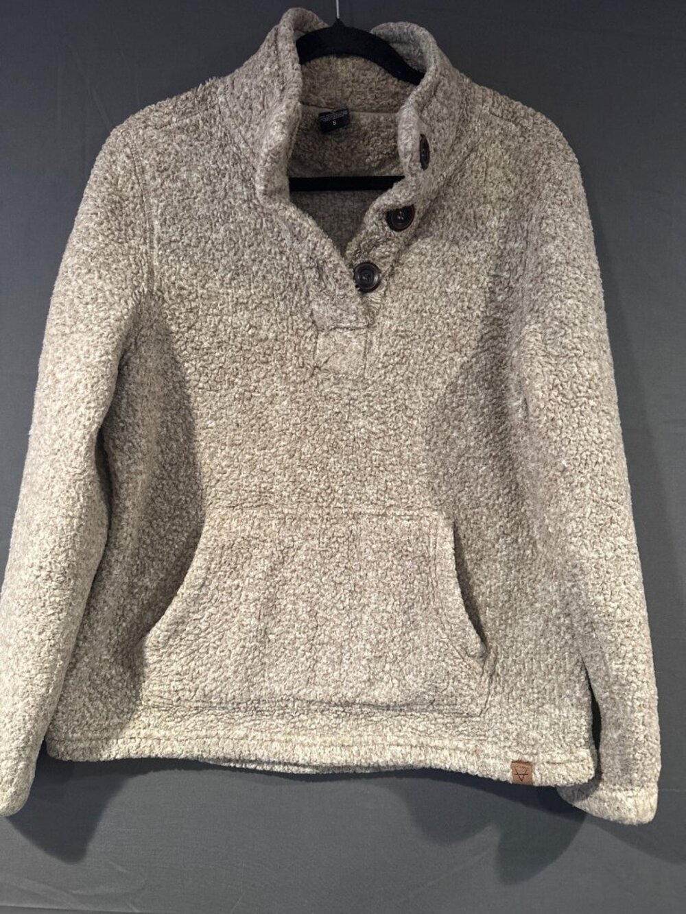 Live Outdoors Women’s Small Sherpa Fleece Pullover Beige Granola Outdoorsy Hikin